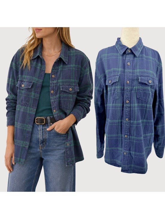 Marine Layer Tops - Marine Layer Plaid Flannel Button Front Shirt  Large